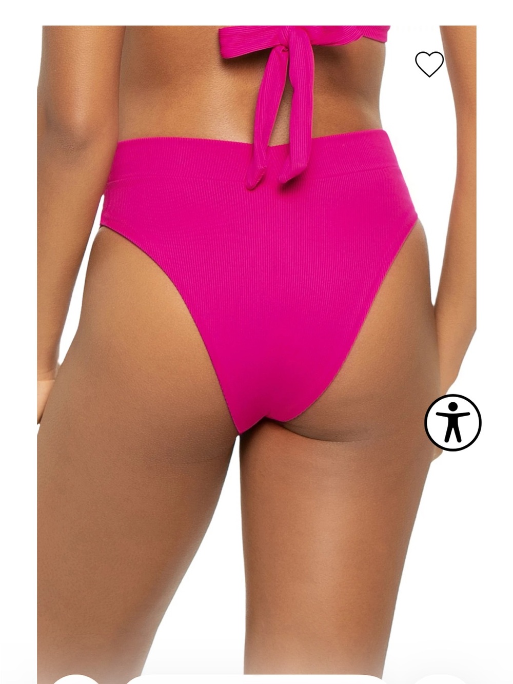 High-Cut Pink Ribbed Bikini Bottom — Women’s Swimwear